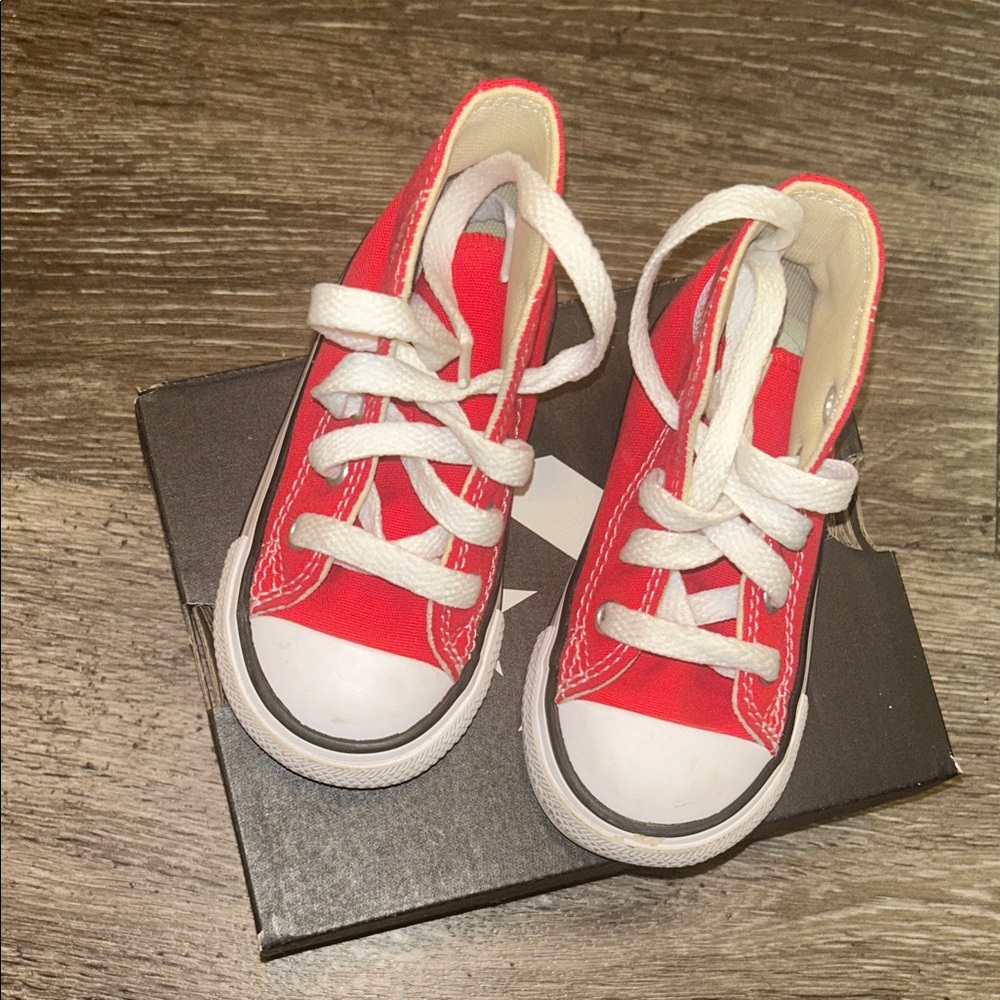 Kids Red High-Top Sneakers
